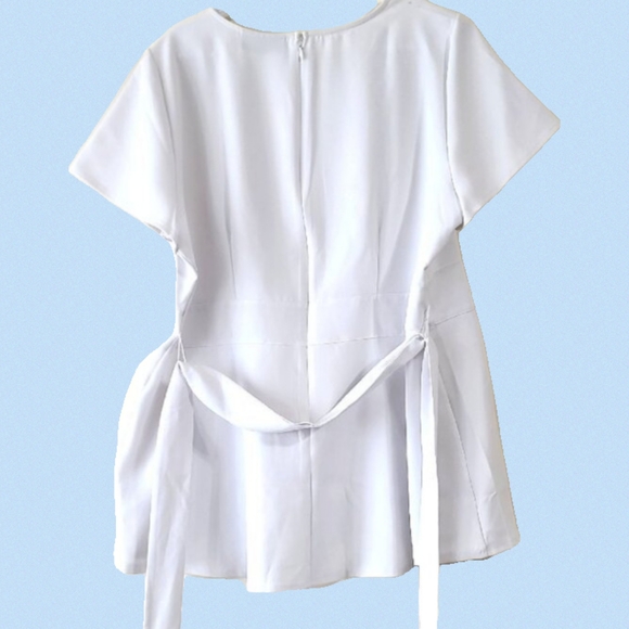 Lane Bryant White Peplum Blouse - Picture 2 of 4